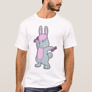 T-shirt Bunny Fitness Dumbbell