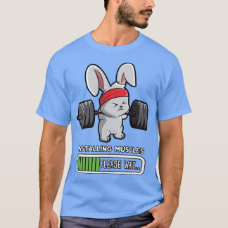 T-shirt Bunny Fitness Gym Workout Installing Muscles boy