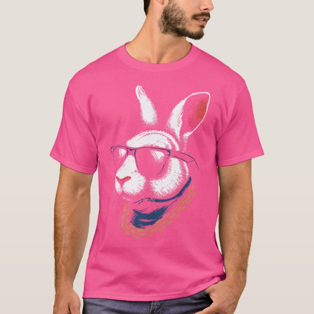T-shirt Bunny Gangster Avec Lunettes de soleil Cool Hip-Ho (Devant)