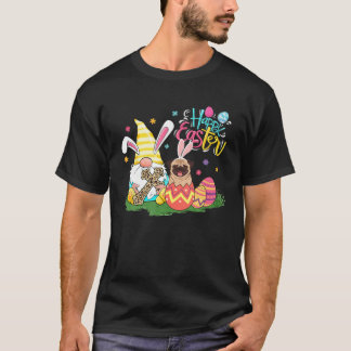 T-shirt Bunny Gnome Léopard Carlin oeufs Joyeux Pâques Joy