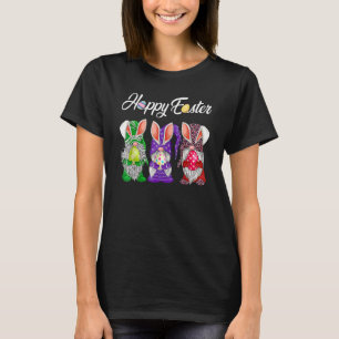 T-shirt Bunny Gnome Rabbit Eggs Hunting Happy Easter Day F