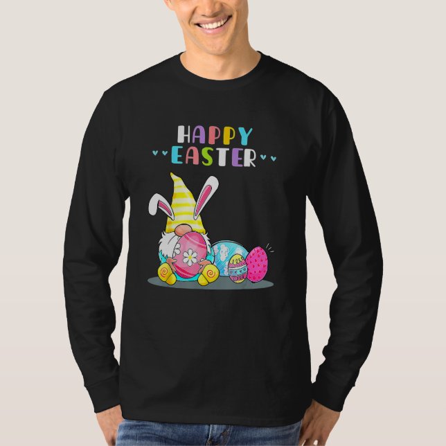 T-shirt Bunny Gnome Rabbit Eggs Hunting Happy Easter Day F (Devant)