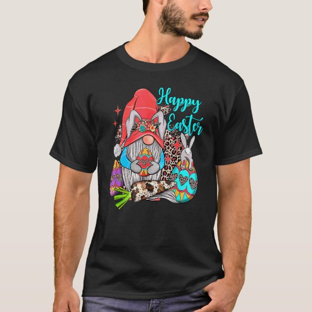 T-shirt Bunny Gnome Rabbit Eggs Hunting Happy Easter Day F (Devant)