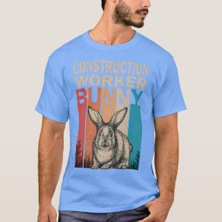 T-shirt Bunny Graphic Correspondant Rétro Ouvrier de Const