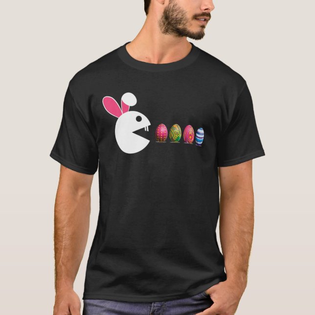 T-shirt Bunny Happy Easter Egg Chasse Vidéo Jeu Gamer Bo (Devant)