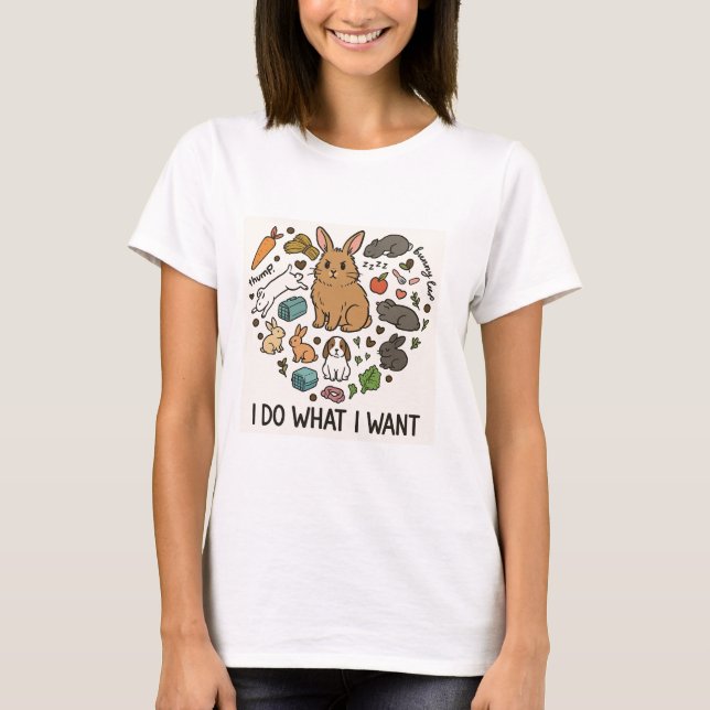 T-shirt Bunny "I Do What I Want" Tote Bag –Funny Rabbit (Devant)