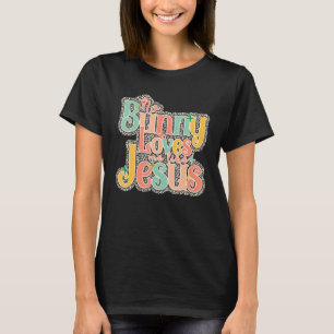T-shirt Bunny M'Aime Comme Jésus Léopard Pastel Cute Rabb