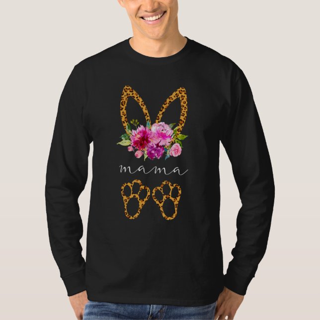 T-shirt Bunny Mama Leopard Pâques Pour Hommes Femmes (Devant)