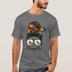 T-shirt Bunny Maman Messy Bun Élastique à cheveux Dye Rabb