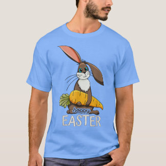 T-shirt Bunny mignon de Pâques Hoppy tenant une carotte