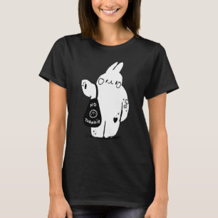 T-shirt Bunny No Thankie Cute Animaux Rab noir et blanc