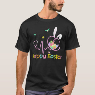 T-shirt Bunny Nurse Stethoscope Joyeux Oeufs de Pâques Rab