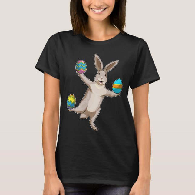 T-shirt Bunny oeufs de Pâques de Pâques Danse (Devant)