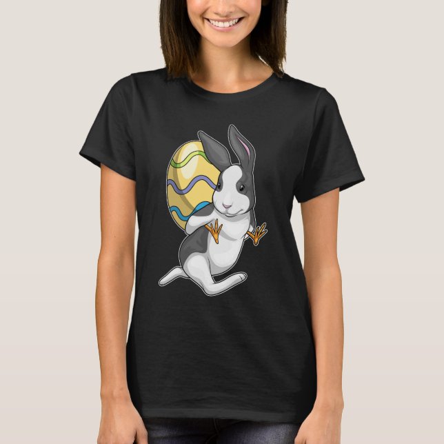 T-shirt Bunny Pâques oeuf de Pâques Piggyback (Devant)