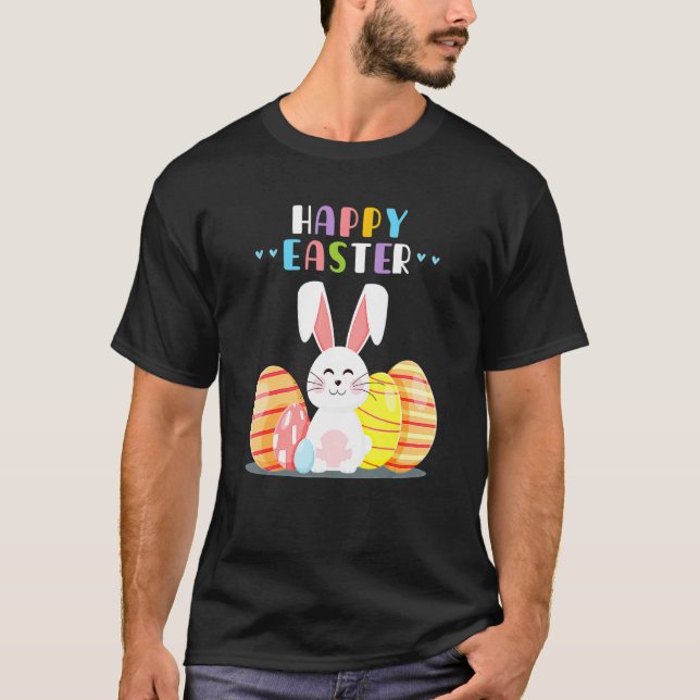 T-shirt Bunny Pastel Printemps Chasse Oeufs Rabbit Joyeux  (Devant)