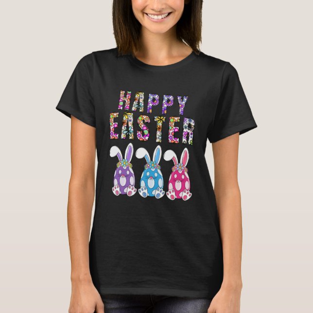 T-shirt Bunny Pastel Spring Hunt Eggs Rabbit Happy Easter  (Devant)