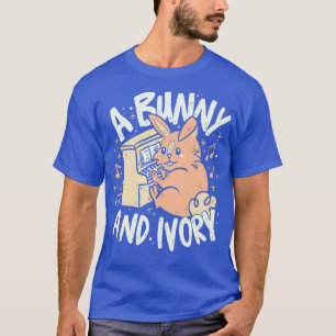 T-shirt Bunny playing the piano Ebony amp Ivory word joke 