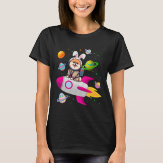 T-shirt Bunny Pomeranian dans les planètes spatiales Propr