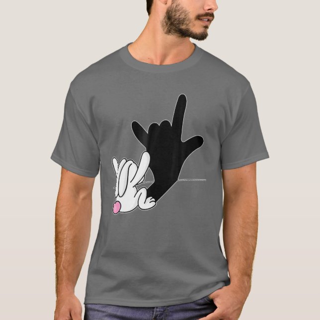 T-shirt Bunny Réflexion I Love You Hand Sign Language ASL (Devant)