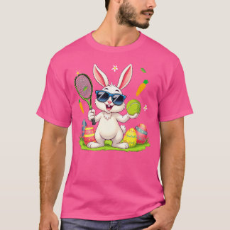 T-shirt Bunny Sunglasses Easter Eggs Tennis Player Lover