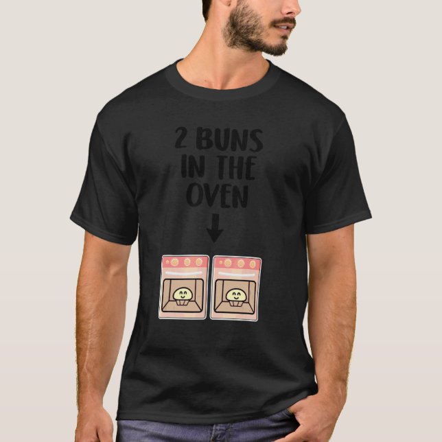 T-shirt Buns Dans Le Four Twins Grossesse Faire-part Gend (Devant)