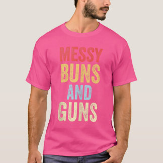 T-shirt Buns Et Armes À Feu Mignonnes Qui Aiment Les Armes