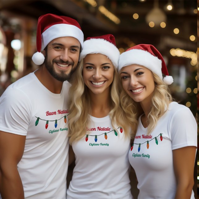 T-shirt Buon Natale Flammes de Noël Italien Noël (Créateur téléchargé)