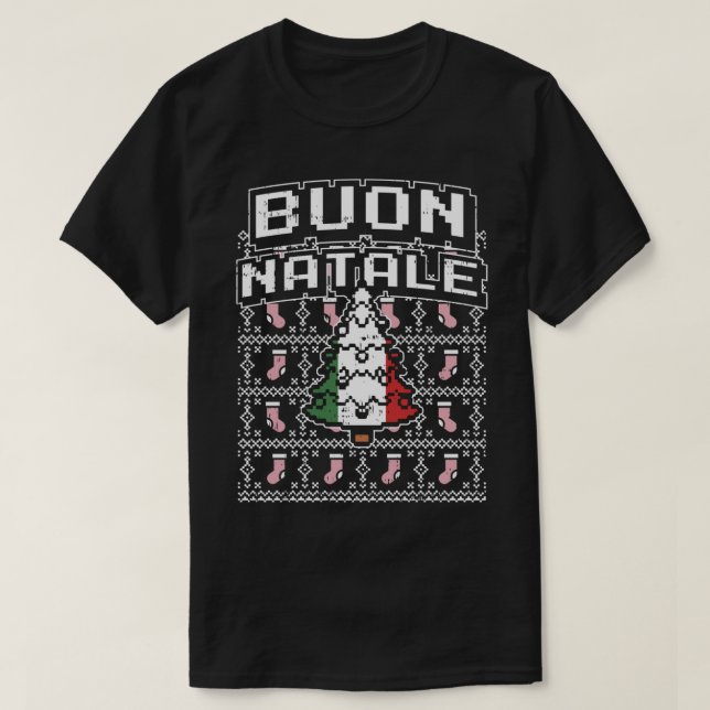 T-shirt Buon Natale Italien Vilain Arbre de Noël Italie Ca (Design devant)