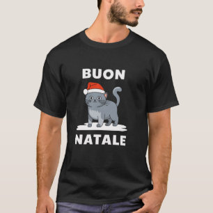 T-shirt Buon Natale Korat Chat Noël Italie Père Noël