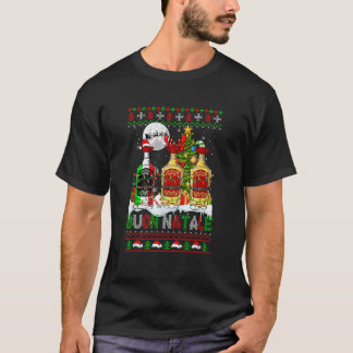T-shirt Buon Natale Merry Xmas Trois Lunettes Père Noël Te