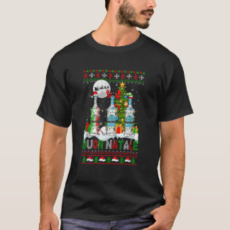 T-shirt Buon Natale Merry Xmas Trois Vêtements Vodka Père 