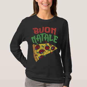 T-shirt Buon Natale Pizza Funny Italie lumières de Noël G