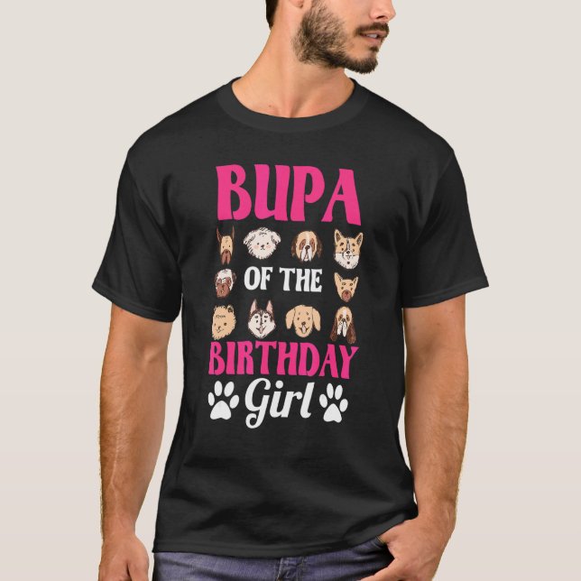 T-shirt Bupa De L'Anniversaire Fille Chien Paw Anniversair (Devant)