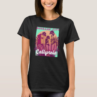 T-shirt Burbank city Californie palmier plage vint rétro