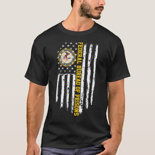 T-shirt Bureau Fédéral Des Prisons Bop American Flag (Devant)