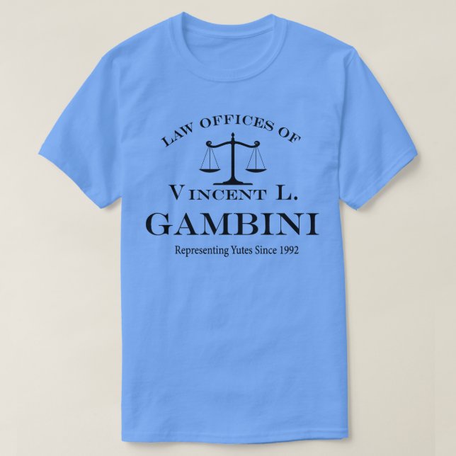 T-shirt Bureaux de droit de Vincent L Gambini Représentant (Design devant)