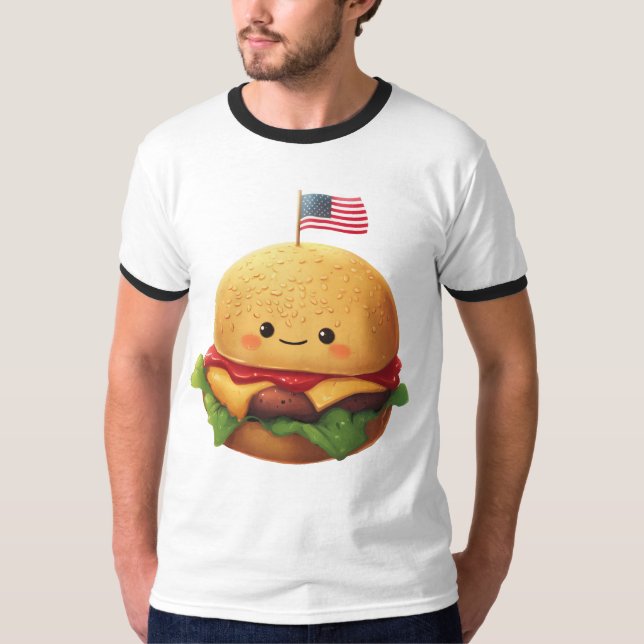 T-shirt Burger américain (Devant)