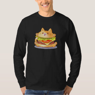 T-shirt Burger Chat Catburger Cute Hamburger Bun Foodie