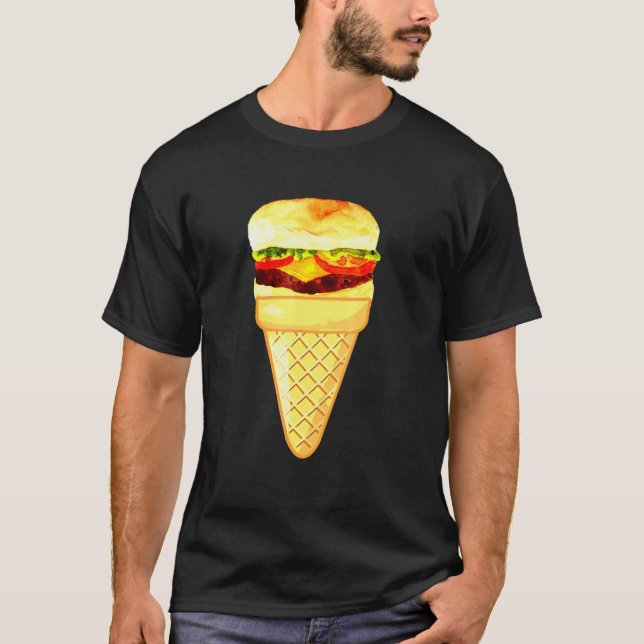 T-shirt Burger Crème De Glace Restauration Rapide Et Colle (Devant)
