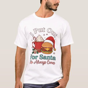 T-shirt Burger de Noël Santa Mug Cane de Bonbon