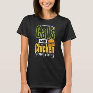T-shirt Burger de poulet au sandwich Chat au poulet