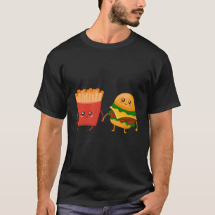 T-shirt Burger Et Fries Couple Burger Avec Fries Française