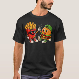 T-shirt Burger et frites amusants des meilleurs amis