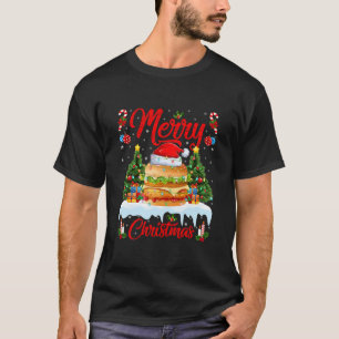 T-shirt Burger Fast Food Lover Xmas Lighting Père Noël B