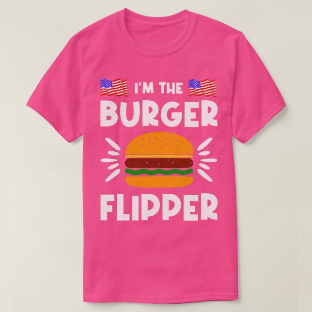 T-shirt Burger Flipper American Hamburger Lover (Design devant)