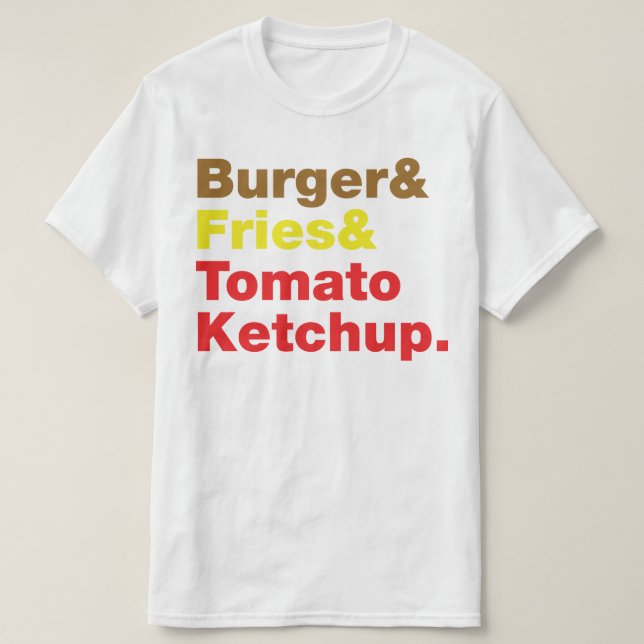 T-shirt Burger & Fries & Tomato Ketchup. (Design devant)