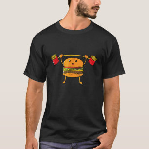 T-shirt Burger Lifries Drôle de la nourriture de jeu Squat