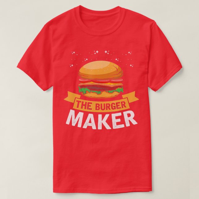 T-shirt Burger Maker Barbecue Cheeseburger Fast Food D (Design devant)