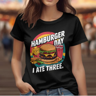 T-shirt Burger Sizzling délice avec des frites dorées et R