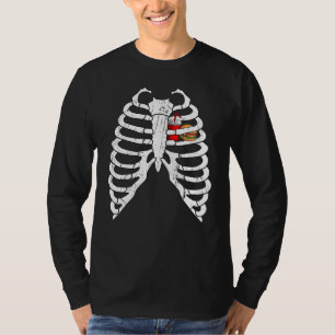 T-shirt Burger Skeleton Xray Hamburger Fast Food Français